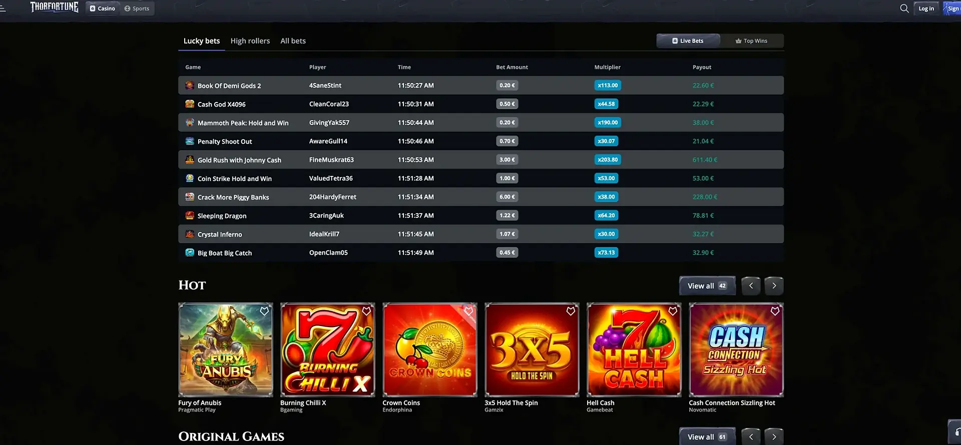 Thorfortune Scommesse Fortunate E Giochi Hot